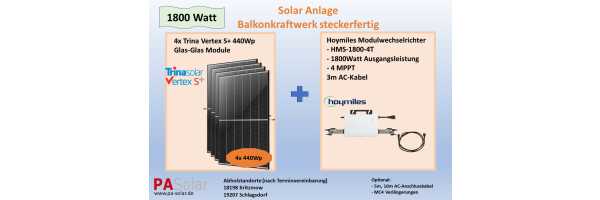 Mini Solar Anlage 1500 bis 1800 Watt