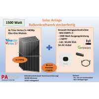 Solar Set 1500 Watt - Growatt MIC1500 mit 4x Solarmodul