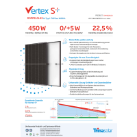 450Wp TrinaSolar Vertex S+ GLAS-GLAS Black Frame...